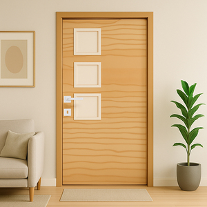 Porte à panneaux en PVC, étanche, ignifuge et résistante aux termites, pour salle de bain, chambre à coucher, cuisine, intérieur, maisons résidentielles - Product Image 1