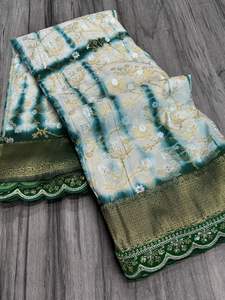 Diseñador indio Sari amantes de la moda último estampado tradicional Sari blusa exclusiva ropa de fiesta de lujo ropa de fiesta ropa de novia - Product Image 4