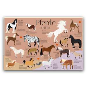 แผ่นรองโต๊ะลายการ์ตูนม้า ขนาด 60 x 40 ซม. - Product Image 2