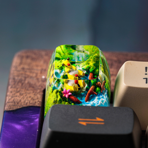 คีย์แคปช่างฝีมือแห่งป่าลึกลับ, คีย์แคปแบบกำหนดเอง, คีย์แคปอนิเมะน่ารัก, คีย์แคปสีเขียว, ชุดคีย์แคป, คีย์แคปไม้ - Product Image 4