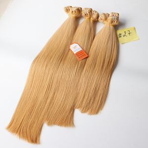 Offre Spéciale vietnamien personnalisé trame droite faisceaux de cheveux couleur blonde haute qualité 100% Remy Extensions de cheveux - Product Image 1