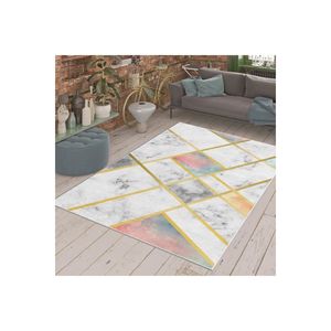 Alfombra de piel con aspecto de mármol clásico Patrón rectangular de felpa Impreso digital para el hogar Sala de estar o piso Tamaño grande para uso en el pasillo - Product Image 4