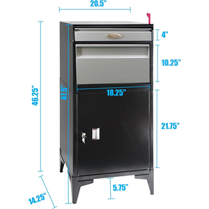 Boîte aux lettres verticale JH-Mech pour 2 adresses, personnalisation facile, compacte, en tôle - Product Image 2