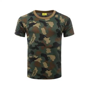 Vente en gros OEM, T-shirt à manches courtes pour la randonnée en plein air et l'été, col rond, T-shirt de camouflage en maille à séchage rapide pour hommes - Product Image 5