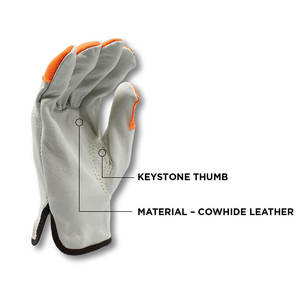 Gants de travail Gants de pilote en cuir confortables pour la sécurité des mains Gants de conducteur en cuir de vachette. - Product Image 2