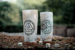 Taza de cuerno Real de calidad de exportación, vasos medievales decorativos de estilo vikingo para festivales, aniversarios, artesanías naturales, regalos - Product Image 2