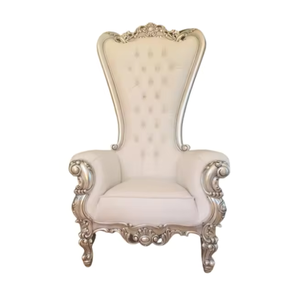 European design High Quality Furniture Wooden Throne <b>Chairs</b> Hotel Wedding Throne <b>Chairs</b> Silver High Back <b>Chairs</b> - Product Image 1