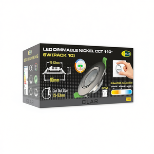 Aro 6W CCT Downlight Ajustable Dirigible Níquel 75-78mm 110 Lámpara de Techo - Product Image 2