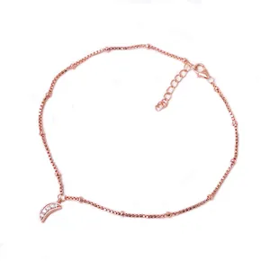 Tobillera de Oro Rosa de 18k con Circonita Cúbica para Mujer - Joyería de Acero Inoxidable BR006 - Product Image 2