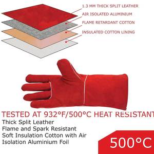 Gants de soudage résistants à la lumière et respirants en cuir Service OEM Gants de soudage réversibles élégants - Product Image 2