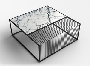 Trending Latest New Modern Simple TableDesign Round Black Metal Frame Glass Coffee <b>Table</b> <b>Side</b> <b>Table</b> Living Room Furniture - Product Image 6