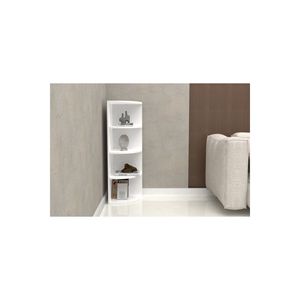 Étagère d'angle décorative moderne en Suntalam blanc pour meubles de maison dans le salon, la chambre, la salle de bain ou le bureau à domicile - Product Image 6