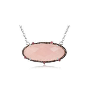 สร้อยคอหินอัญมณี925สเตอร์ลิงเงินแลบราโดไรต์สำหรับผู้หญิงขายดีที่สุด - Product Image 3