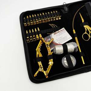 ASB Marque Main Attachée Extension De Cheveux Outils Kit Aiguille À Coudre Personnalisé Or En Acier Inoxydable Pince À Cheveux Ciseaux Utilisation Professionnelle - Product Image 5