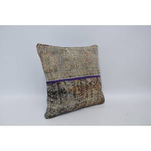 Motif Vintage 16x16 pouces Beige laine Kantha mosaïque Paisley lambrissé raisin Patchwork oreiller tissé Technique - Product Image 3