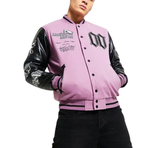 Chaqueta Universitaria de Invierno Personalizada para Hombre, Patrón de Letras Bordadas en Chenilla, Logotipo Frontal, Parche de Cuero Personalizado en la Manga, Chaquetas para Hombre - Product Image 6