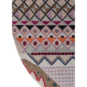 Manchaha Geometric Hand Knotted Wool & Bamboo Silk <b>Rug</b> 10mm <b>Thick</b> Rectangle for Home Living Room Hallway-Les-1215 in <b>Grey</b> Black - Product Image 4