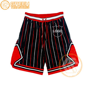 Shorts en coton brodés en maille sublimée Alpha personnalisés de haute qualité, respirants, pour fraternité et sororité, style streetwear pour hommes, séchage rapide - Product Image 4