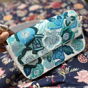 Bolso de mano con diseño floral y cuentas, bolso de mano colorido, bolso de cuentas, bolsos de verano, bolso de boda de Glowin Fashion - Product Image 1