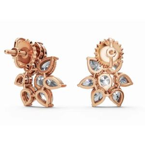 Pendientes de Diamantes con Forma de Gota de Rocío Brillante, Oro de 9 KT, 14 KT, 18 KT, Joyería Cultivada en Laboratorio, Proveedor Mayorista OEM B2B para Exportación - Product Image 3