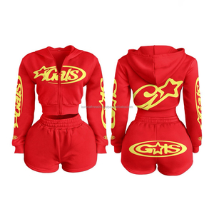 Conjunto de 2 Piezas para Mujer, Primavera-Otoño 2026, Chaqueta Corta Bordada y Pantalones Cortos, Ropa Casual para Dama - Product Image 1