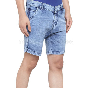Shorts en jean pour hommes 100 % coton à séchage rapide, taille mi-haute, style décontracté uni, nouvelle collection, vente en gros OEM, logo personnalisé, marque privée - Product Image 3