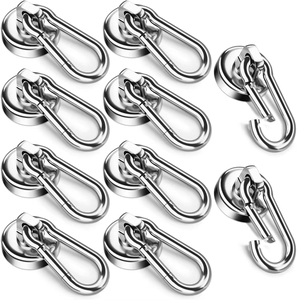 ตะขอแม่เหล็กนีโอไดเมียมแข็งแรง ทนทาน หลายขนาด พร้อมคาราไบเนอร์แบบหมุนได้ - Product Image 2