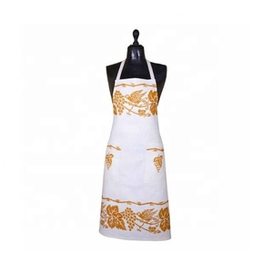 Tablier en lin imprimé au bloc, anti-graisse, sans manches, avec logo personnalisé 'Keep Calm', style mignon, vente en gros, OEM, ODM, export Inde - Product Image 3