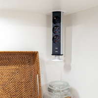 Emuca Prise murale verticale en aluminium peint blanc avec 3 prises Schuko et 2 ports USB multi-connecteurs amovibles Espagne