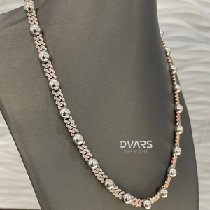 Cadena Cubana de Eslabones de 10 mm con Bolas de Moissanita VVS, Collar Cubano de Hip Hop de Miami, Plata 925, Chapado en Oro de 18K, Regalo de Lujo Personalizable - Product Image 3