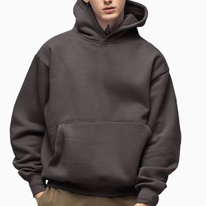 Sweat-shirt à capuche pour homme en molleton français lourd, coupe classique, écologique, pour l'automne, avec broderie essentielle et design - Product Image 3