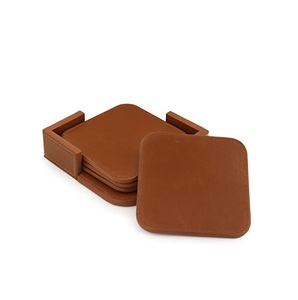 Leather Mats and <b>Coasters</b> Restaurant Embossed Leather Cup Mat <b>Coaster</b> <b>for</b> Glass <b>Drink</b> Leather <b>coaster</b> - Product Image 5