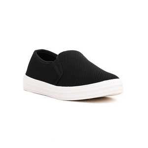 <b>Black</b> Basketball Style Casual <b>Slip</b>-<b>On</b> Shoes WN6132 - Product Image 2
