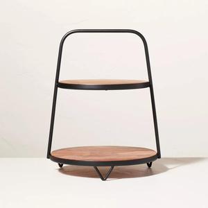 Modern Luxury Metal 3 Tier <b>Serving</b> <b>Trays</b> with <b>Black</b> Metal Stand Handmade & Eco-Friendly for Snacks Desserts Party Displays - Product Image 1