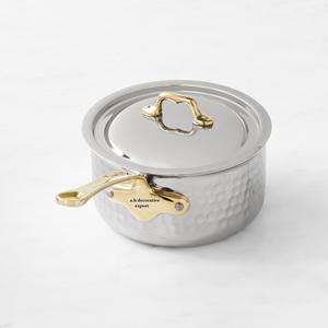 Casserole en acier inoxydable classique écologique en gros, texture martelée, couvercle, qualité restaurant haut de gamme, batterie de cuisine - Product Image 2