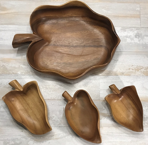 Cuenco con forma de hoja de madera rústica, precio al por mayor, Frutero de decoración de Hotel de alta calidad - Product Image 1