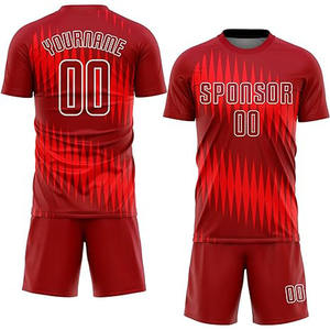 Uniformes de fútbol de color de servicios OEM de alta calidad, kits de fútbol de equipos, diseños de logotipo personalizados de secado rápido, cuello en V, Media manga Unisex - Product Image 5