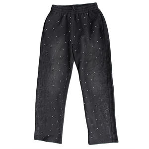 Wholesale Men's Winter Casual Sweatpants-Eco-Friendly 100% Cotton Canvas Fleece Thickness <b>Elastic</b> Waist <b>Lace</b>-Up Closure - Product Image 1