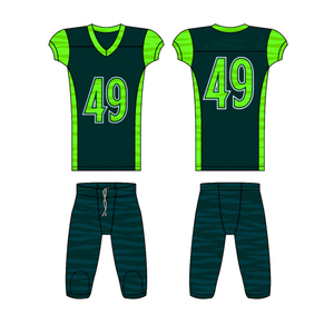 Uniforme de fútbol americano 2024 de alta calidad OEM, conjuntos transpirables de poliéster 100% en color sólido del equipo - Product Image 4
