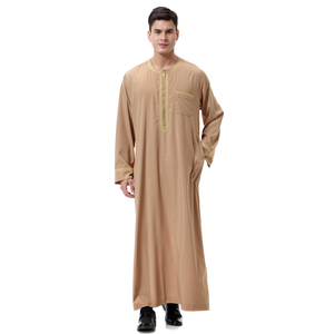 La ropa islámica más vendida para hombres Thobe musulmán árabe Thobe venta al por mayor Juba para hombres ropa islámica para hombres thobe bolsillos laterales - Product Image 1