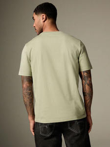 Camiseta informal de diseño personalizado para hombre, ajuste cómodo, ropa de calle de punto de algodón 100%, estilo diario, venta al por mayor a granel - Product Image 3