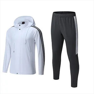 Conjunto Deportivo Personalizado para Hombre con Cremallera, 100% Algodón, Diseño Liso, Transpirable, Opción de Talla Grande para Entrenamiento de Invierno - Product Image 3