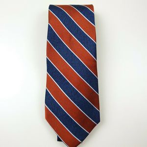 Men's Classic Stripe <b>Tie</b> by Club Room Brown Size Regular-<b>Polyester</b> Jacquard Print Casual Formal Fashion Custom Logo Gift Boxed - Product Image 1