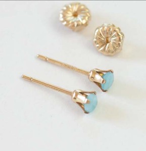 Boucles d'oreilles à clous en pierres précieuses Larimar à facettes de 8mm Qualité incroyable en argent sterling 925 avec placage à l'or Occasion spéciale Porter des bijoux - Product Image 1