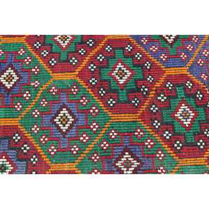 Tapis turc, petit tapis vintage 2,9x4,4 pieds, tapis marocain rouge et bleu Kilim - Product Image 5