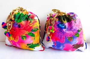 Bolsas coloridas de Holi Potli, regalo de fiesta de Festival de Diwali, bodas, Mehendi Haldi, bolsa con cordón, bolsas de joyería, regalos de dama de honor - Product Image 3