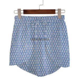 Custom Cotton Block Printing Fabric Wrap Shorts Drawstring Elastic Waist Comfy Sleepwear Beach Short Bottom Casual Women Cloth's - Product Image 3