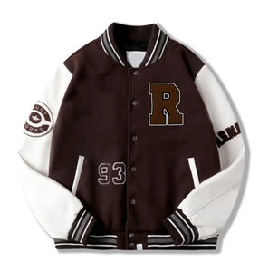 Chaqueta Universitaria Personalizada OEM, Chaqueta Universitaria Deportiva de Béisbol para Hombre, Logotipos Bordados, Chaquetas Transpirables - Product Image 1