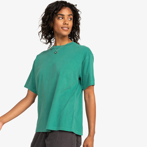 T-shirt à épaules tombantes pour femmes coupe régulière 100% coton décontracté haut vierge doux confortable t-shirt uni Logo personnalisé OEM usine en gros - Product Image 1