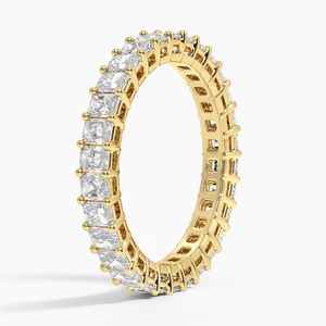 Radiant Cut VVS Moissanite Diamond Eternity Band Ring en oro blanco de 14K Anillo de moda y lujoso - Product Image 2